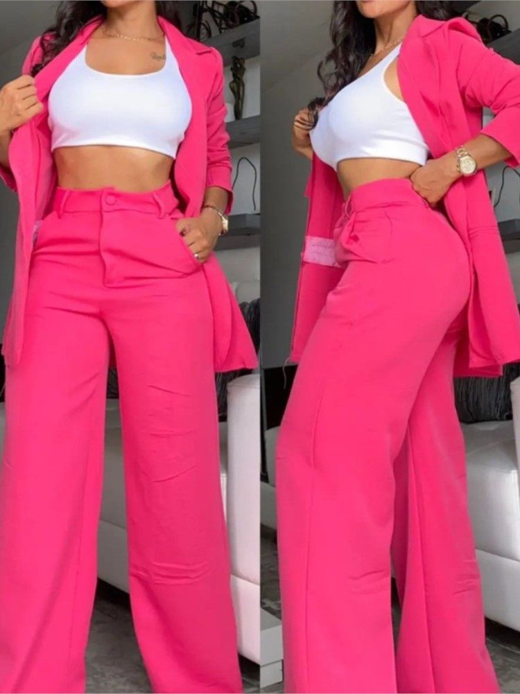 Wide Leg Palazzo Pants - Новый осенний женский модный однотонный костюм