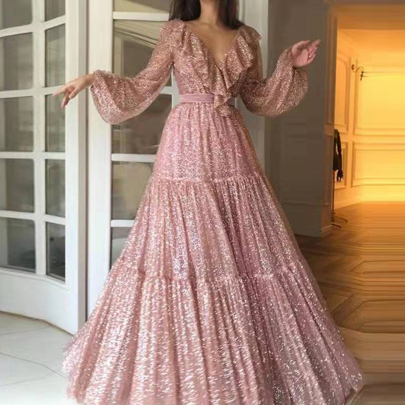 Women'S Fashion Gilded Age - Модные сетчатые позолоченные свободные вечерние платья