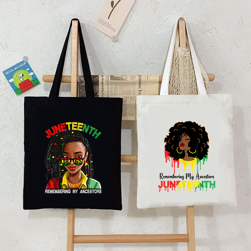 Women Fashion History - Juneteenth, черная женская парусиновая сумка с