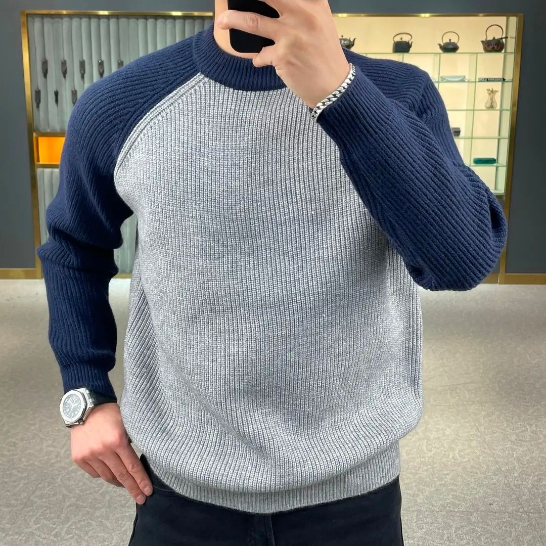 Ribbed Knit Sweater - Осенне-зимний модный теплый пуловер с цветными