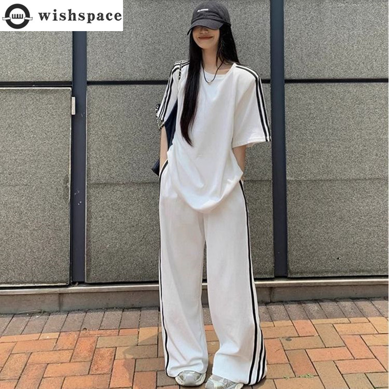Wide Leg Palazzo Pants - Женский Повседневный комплект из 2 предметов,
