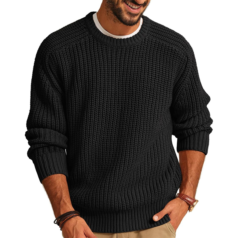 Мужской вязаный свитер, повсед – обзор и цена Ribbed Knit Sweater