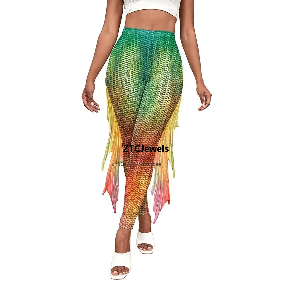 Леггинсы с принтом рыбьей чешу – обзор и цена Women'S Fashion Leggings
