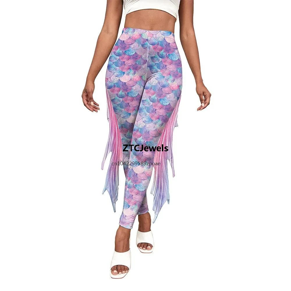 Леггинсы с принтом рыбьей чешу – обзор и цена Women'S Fashion Leggings