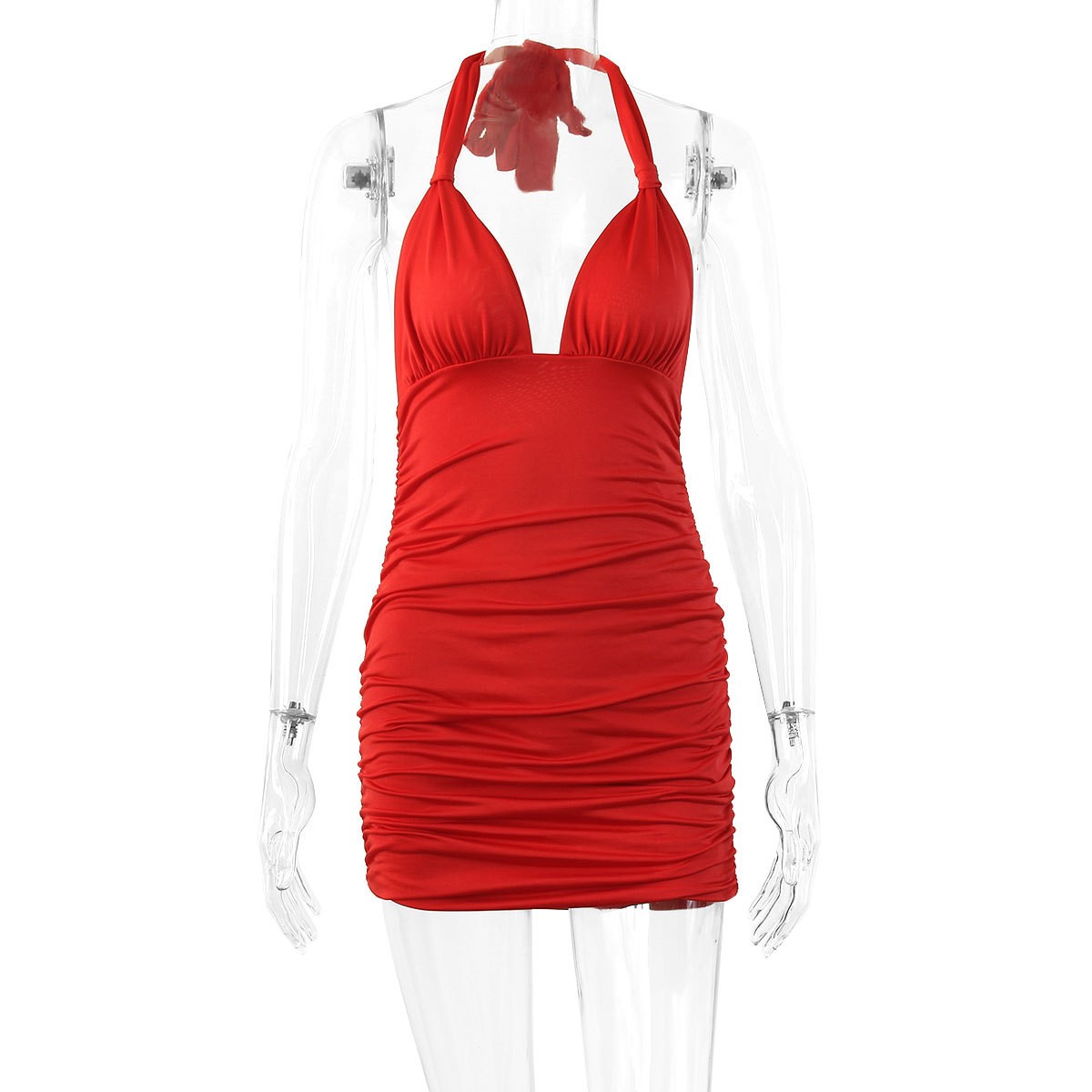 Летнее женское платье с глубок – обзор и цена Ruched Dress Mini