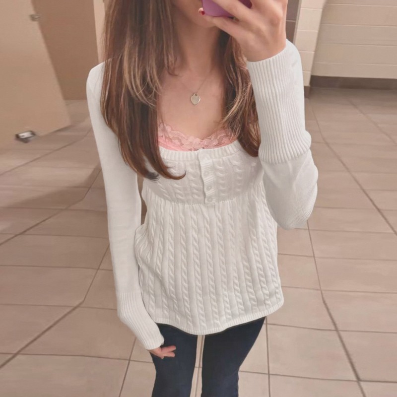 Tuularose белый вязаный пулове – обзор и цена Ribbed Knit Sweater