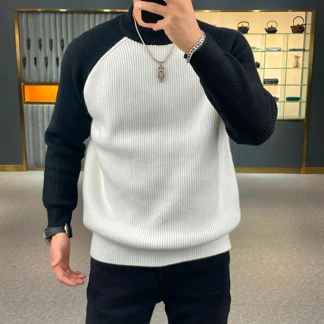 Осенне-зимний модный теплый пу – обзор и цена Ribbed Knit Sweater