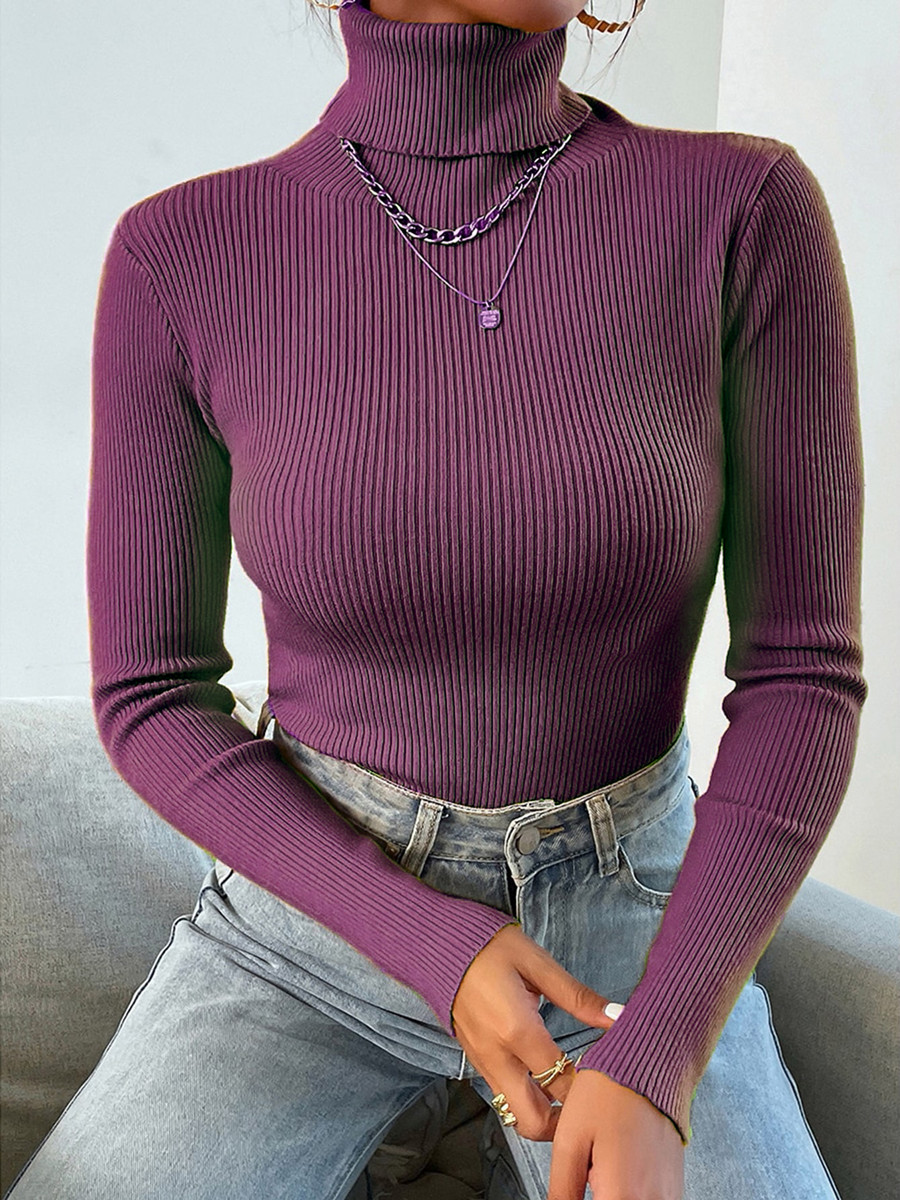 Женский вязаный свитер-пуловер – обзор и цена Ribbed Knit Sweater