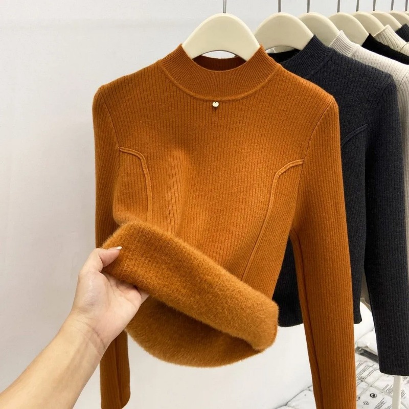 Женский флисовый свитер с воро – обзор и цена Ribbed Knit Sweater